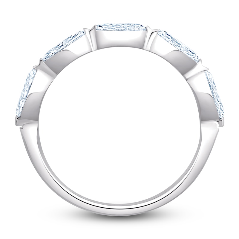 Main Image 3 of Marquise-Cut Lab-Grown Diamond Five-Stone Anniversary Ring 1 ct tw 14K White Gold
