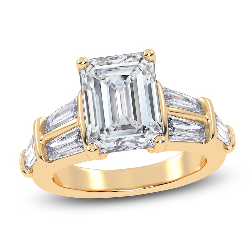 Main Image 1 of Emerald-Cut Created By Jared Studio Lab-Grown Diamond Engagement Ring 4-1/2 ct tw 14K Yellow Gold