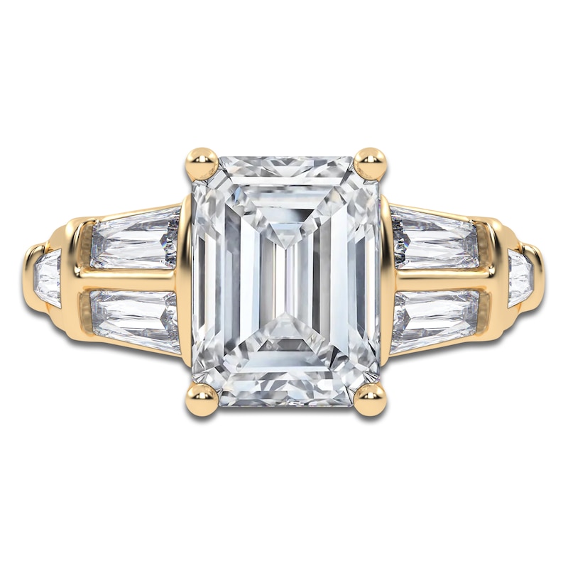 Main Image 3 of Emerald-Cut Created By Jared Studio Lab-Grown Diamond Engagement Ring 4-1/2 ct tw 14K Yellow Gold