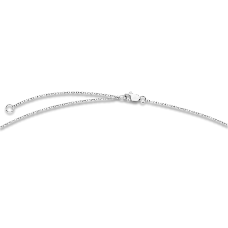 Main Image 3 of Natural Ruby & Diamond Twist Frame Necklace 1/20 ct tw 10K White Gold 18"