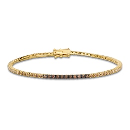 Le Vian Chocolate Ombré Diamond Tennis Bracelet 1-3/4 ct tw 14K Honey Gold 7"