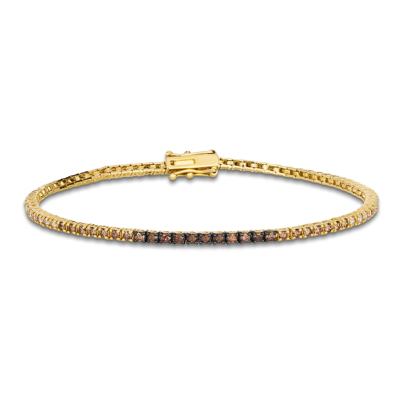 Main Image 1 of Le Vian Chocolate Ombré Diamond Tennis Bracelet 1-3/4 ct tw 14K Honey Gold 7"