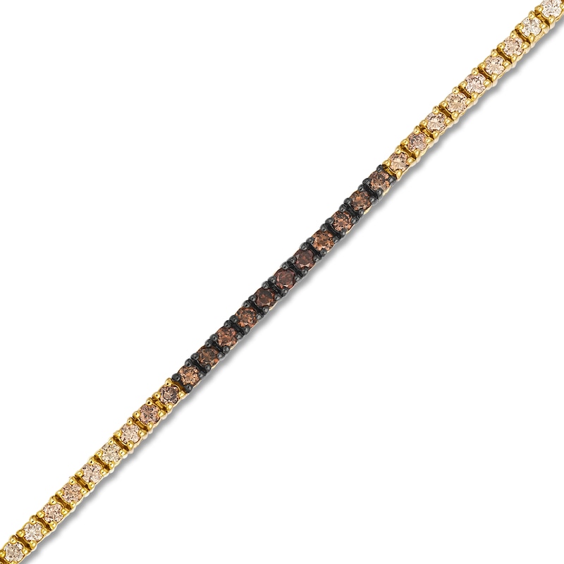 Main Image 2 of Le Vian Chocolate Ombré Diamond Tennis Bracelet 1-3/4 ct tw 14K Honey Gold 7"