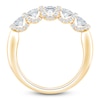 Thumbnail Image 2 of Certified Princess & Round-Cut Diamond Scalloped-Edge Anniversary Ring 1-1/2 ct tw 14K Yellow Gold