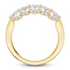 Thumbnail Image 2 of Certified Oval & Round-Cut Diamond Scalloped-Edge Anniversary Ring 1 ct tw 14K Yellow Gold