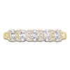 Thumbnail Image 3 of Certified Oval & Round-Cut Diamond Scalloped-Edge Anniversary Ring 1 ct tw 14K Yellow Gold