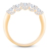 Thumbnail Image 2 of Certified Princess & Round-Cut Diamond Scalloped-Edge Anniversary Ring 1 ct tw 14K Yellow Gold