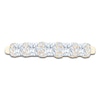 Thumbnail Image 3 of Certified Princess & Round-Cut Diamond Scalloped-Edge Anniversary Ring 1 ct tw 14K Yellow Gold