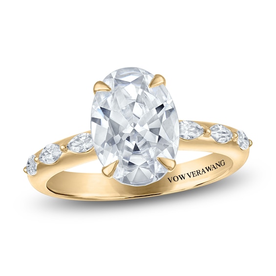 Vera Wang VOW Oval-Cut Lab-Grown Diamond Engagement Ring 3-1/5 ct tw 14K Yellow Gold