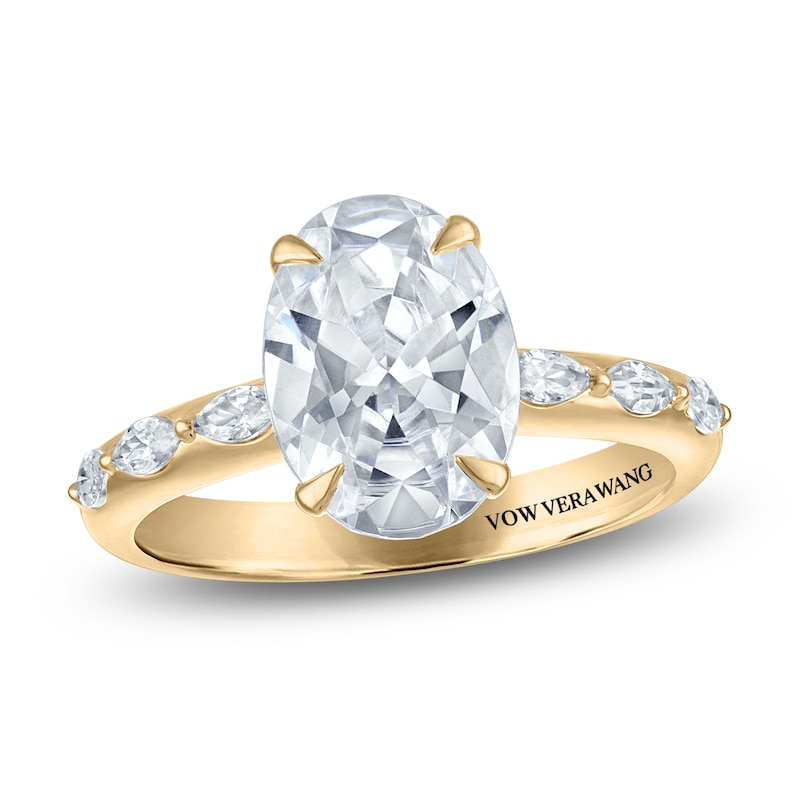 Main Image 1 of Vera Wang VOW Oval-Cut Lab-Grown Diamond Engagement Ring 3-1/5 ct tw 14K Yellow Gold