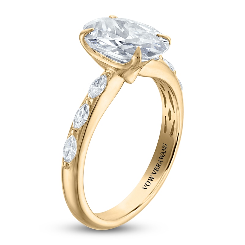 Main Image 2 of Vera Wang VOW Oval-Cut Lab-Grown Diamond Engagement Ring 3-1/5 ct tw 14K Yellow Gold