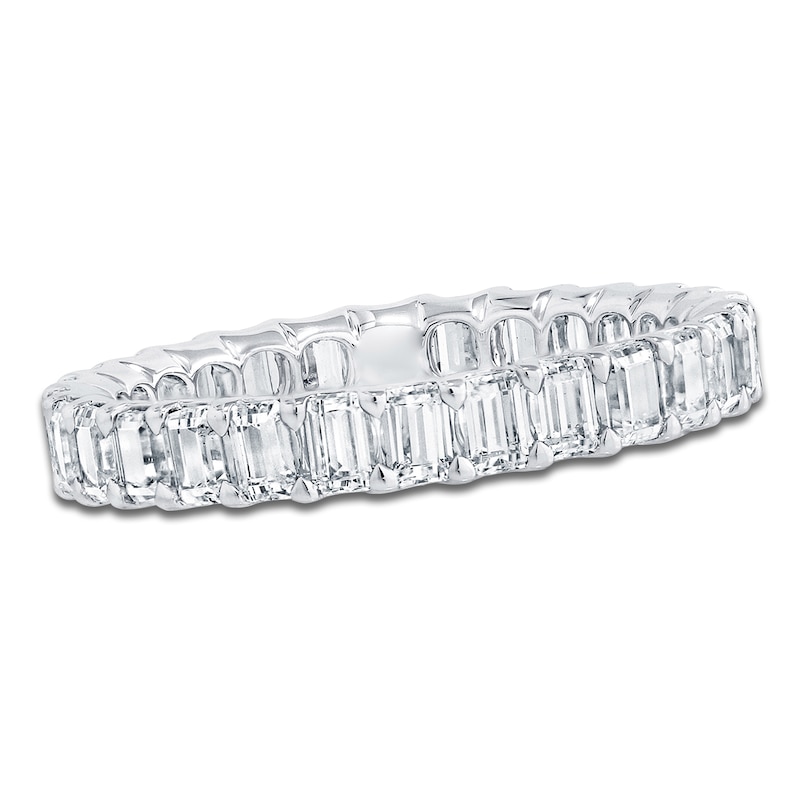 Main Image 1 of Certified Emerald-Cut Diamond Eternity Band 2 to 2-3/8 ct tw Platinum
