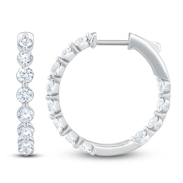 Jared Signature Lab-Grown Diamond Inside-Out Hoop Earrings 2 ct tw 14K White Gold