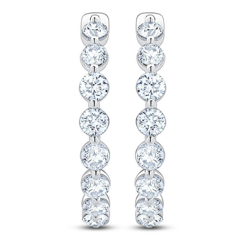 Main Image 2 of Jared Signature Lab-Grown Diamond Inside-Out Hoop Earrings 2 ct tw 14K White Gold