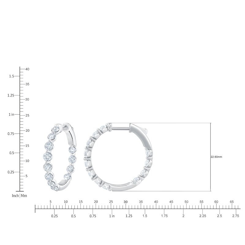 Main Image 4 of Jared Signature Lab-Grown Diamond Inside-Out Hoop Earrings 2 ct tw 14K White Gold