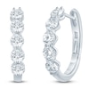Thumbnail Image 2 of Lab-Grown&nbsp;Diamond Five-Stone U-Hoop Earrings 2 ct tw 14K White Gold