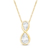 Thumbnail Image 1 of Jared Signature Bezel Collection Pear-Shaped Lab-Grown Diamond Infinity Necklace 3/4 ct tw 14K Yellow Gold 18"