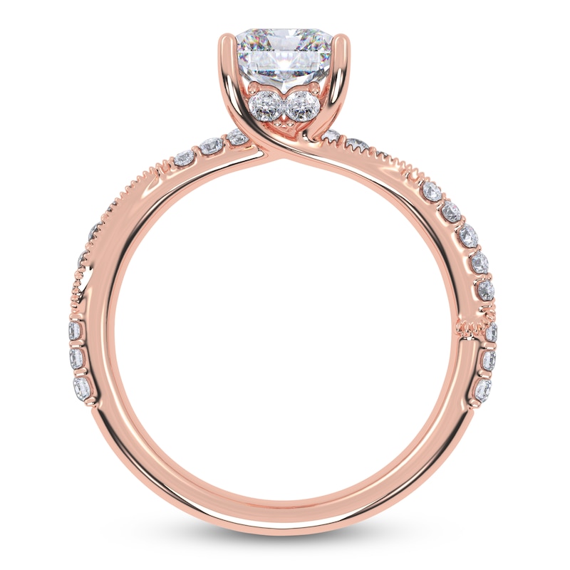 Main Image 4 of Certified Radiant-Cut Lab-Grown Diamond Engagement Ring 1-3/4 ct tw 14K Rose Gold
