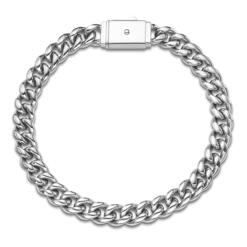 Main Image 1 of Cuban Curb Chain Bracelet 8mm Solid Stainless Steel 8.5"