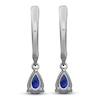 Thumbnail Image 2 of Pear-Shaped Natural Blue Sapphire & Diamond Drop Earrings 1/10 ct tw 10K White Gold
