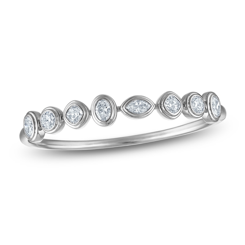 Main Image 1 of Jared Signature Multi-Shape Lab-Grown Diamond Bezel-Set Bangle Bracelet 4 ct tw Sterling Silver