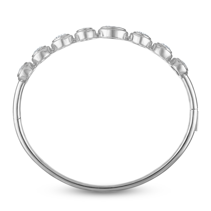 Main Image 3 of Jared Signature Multi-Shape Lab-Grown Diamond Bezel-Set Bangle Bracelet 4 ct tw Sterling Silver