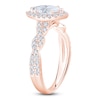 Thumbnail Image 2 of Certified Marquise-Cut Diamond Halo Engagement Ring 1-1/6 ct tw 14K Rose Gold