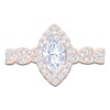 Thumbnail Image 3 of Certified Marquise-Cut Diamond Halo Engagement Ring 1-1/6 ct tw 14K Rose Gold