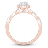 Thumbnail Image 4 of Certified Marquise-Cut Diamond Halo Engagement Ring 1-1/6 ct tw 14K Rose Gold