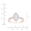Thumbnail Image 5 of Certified Marquise-Cut Diamond Halo Engagement Ring 1-1/6 ct tw 14K Rose Gold