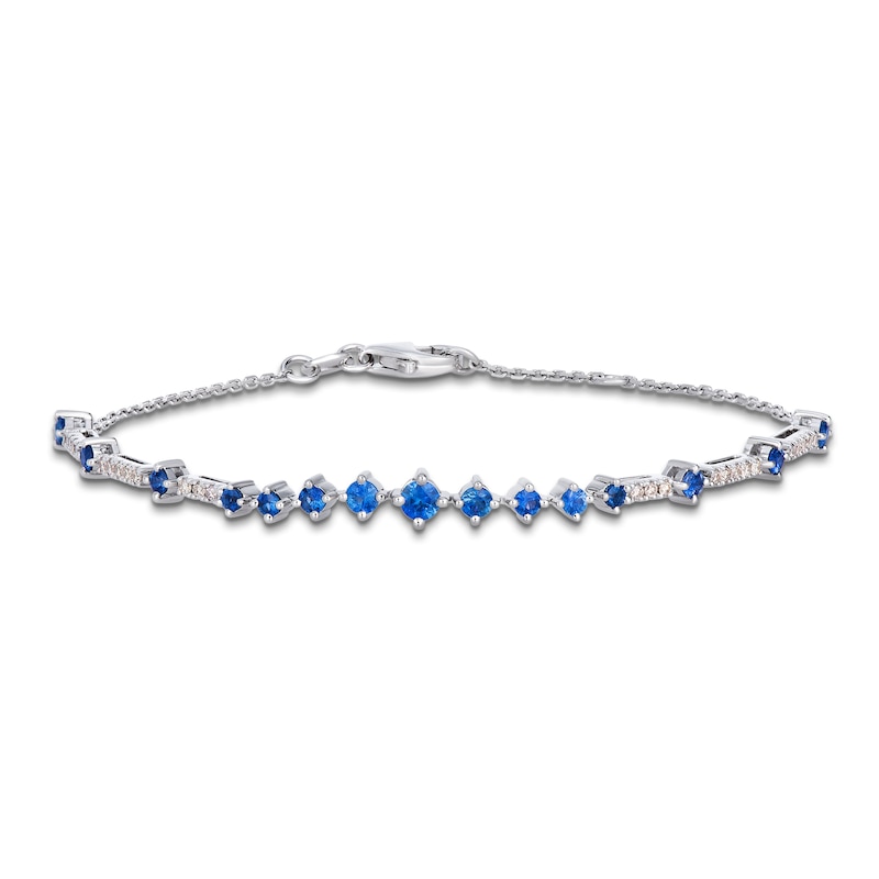 Main Image 1 of Le Vian Natural Blue Sapphire Bracelet 1/5 ct tw Diamonds 14K Vanilla Gold 7"