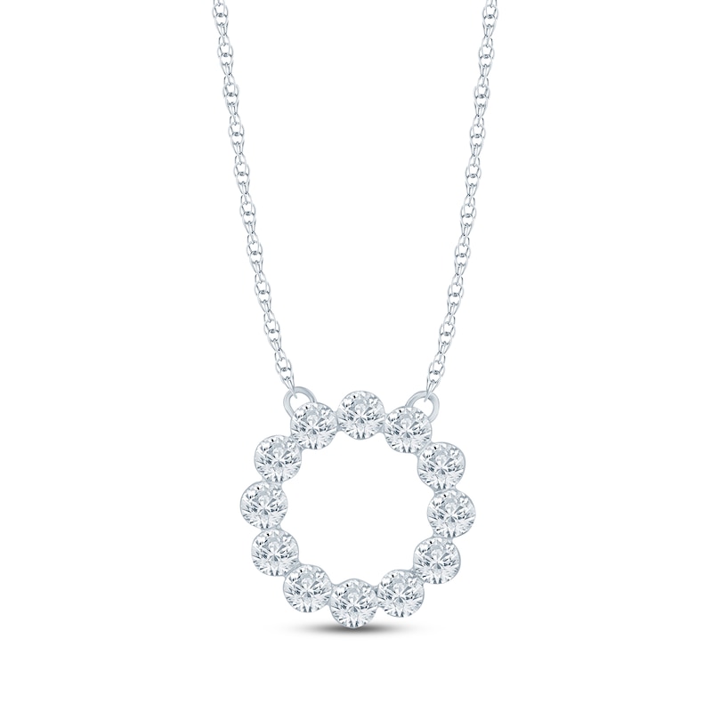 Main Image 1 of Jared Signature Lab-Grown Diamond Circle Necklace 1 ct tw 10K White Gold 18"
