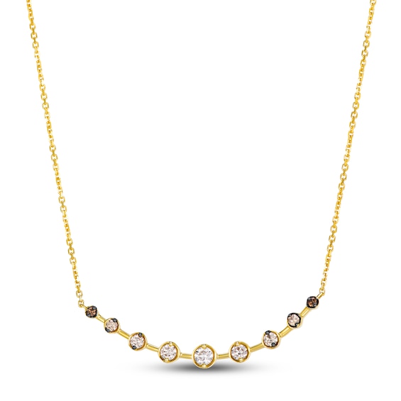 Le Vian Georgian Collection Diamond Smile Necklace 1/2 ct tw 14K Honey Gold 19"