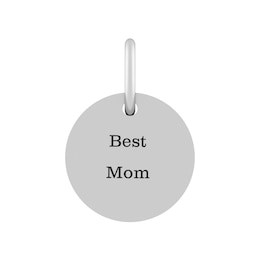 Sterling Silver or 10K Gold Engravable Round Charm (2 Lines)