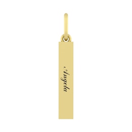 Sterling Silver or 10K Gold Engravable Bar Charm (1 Line)