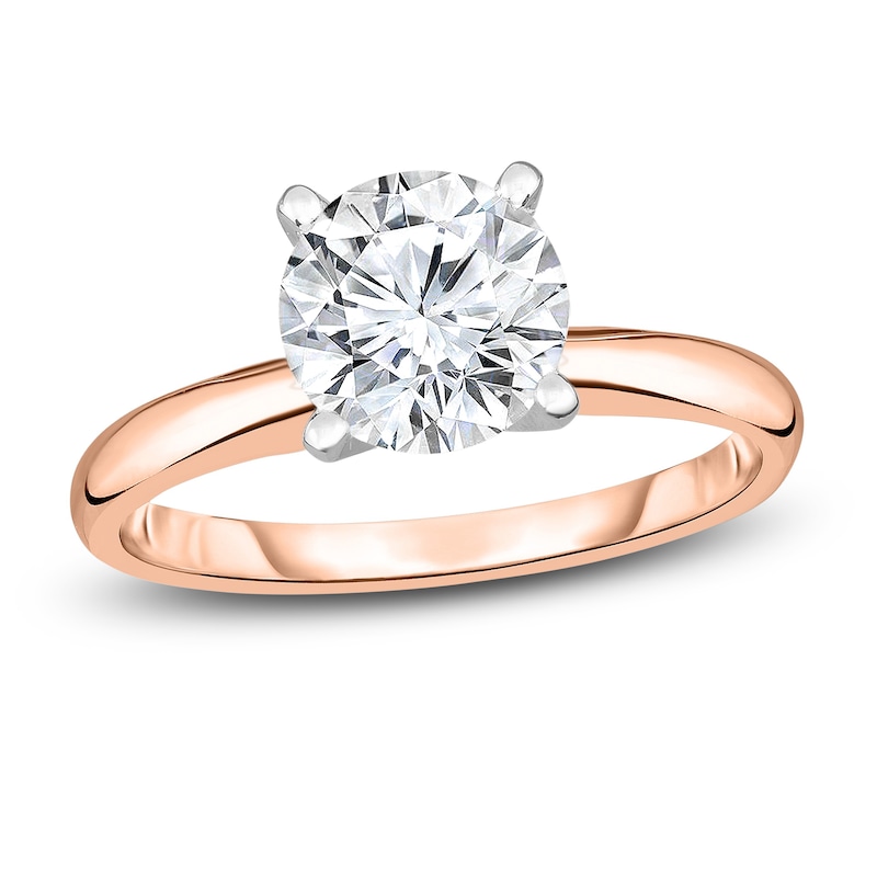 Main Image 1 of Diamond Solitaire Engagement Ring 5/8 ct tw Round 14K Rose Gold (I2/I)