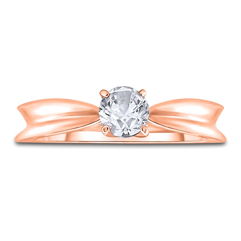 Main Image 3 of Diamond Solitaire Concave Engagement Ring 1/2 ct tw Round 14K Rose Gold (I2/I)