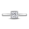 Thumbnail Image 3 of Diamond Solitaire Engagement Ring 3/4 ct tw Bezel-Set Princess 14K White Gold (I2/I)