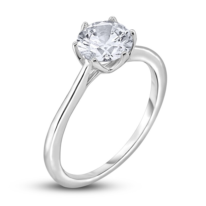 Main Image 2 of Diamond Cathedral Solitaire Engagement Ring 1-1/2 ct tw Round 14K White Gold (I2/I)