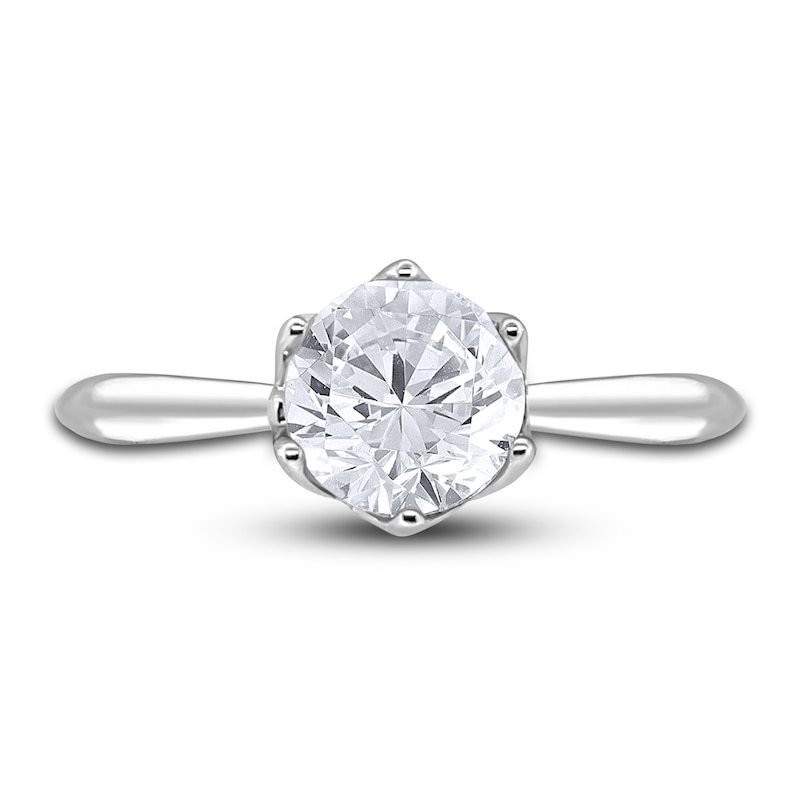 Main Image 3 of Diamond Cathedral Solitaire Engagement Ring 1-1/2 ct tw Round 14K White Gold (I2/I)