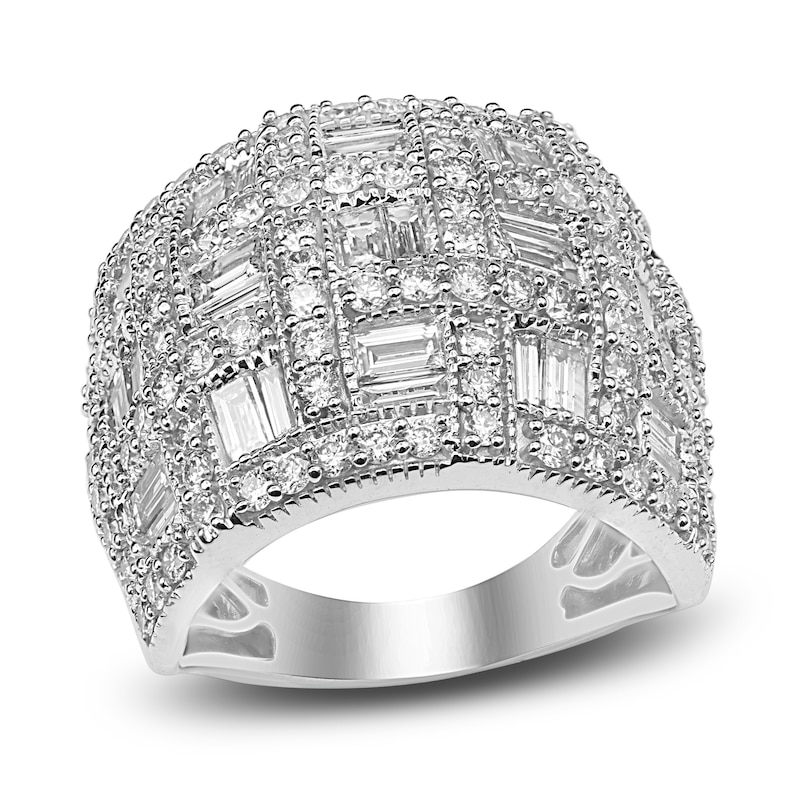 Main Image 1 of Diamond Ring 3 ct tw Round/Baguette 14K White Gold