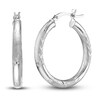 Thumbnail Image 1 of Diamond-Cut Floral Hoop Earrings 14K White Gold 25mm