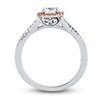 Natural Pink & White Diamond Engagement Ring 7/8 ct tw Round 14K Two-Tone Gold