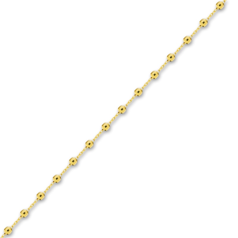 Main Image 2 of Diamond-Cut Beaded Station Bracelet 14K Yellow Gold 7.5" Adj