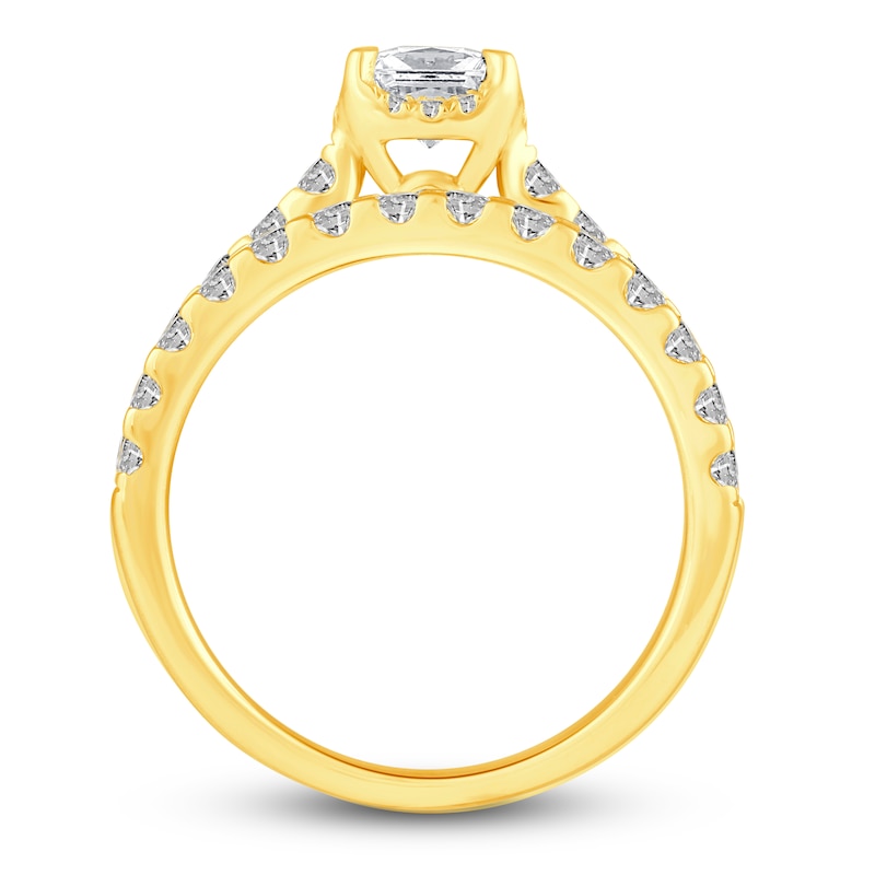 Main Image 2 of Diamond Bridal Set 1-1/2 ct tw Princess/Round 14K Yellow Gold
