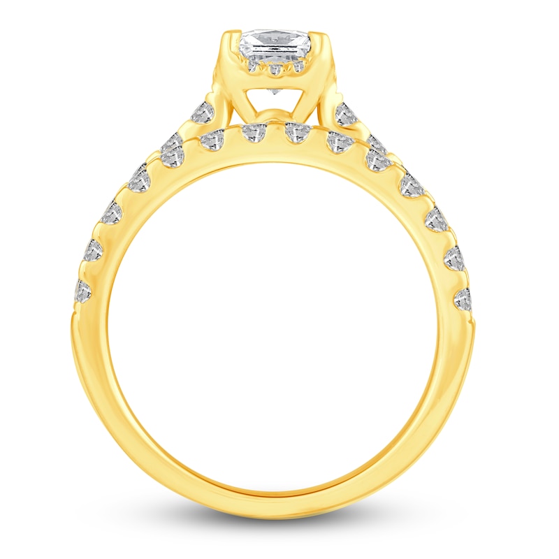 Diamond Bridal Set 1-1/2 ct tw Princess/Round 14K Yellow Gold