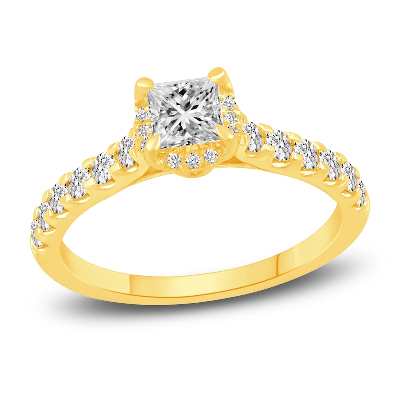 Diamond Bridal Set 1-1/2 ct tw Princess/Round 14K Yellow Gold