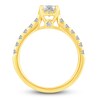 Thumbnail Image 5 of Diamond Bridal Set 1-1/2 ct tw Princess/Round 14K Yellow Gold