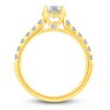 Thumbnail Image 4 of Diamond Bridal Set 1-1/2 ct tw Princess/Round 14K Yellow Gold