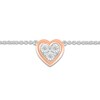 Thumbnail Image 2 of Diamond Heart Pendant Bracelet 1/20 ct tw Round Sterling Silver/10K Rose Gold 9&quot;